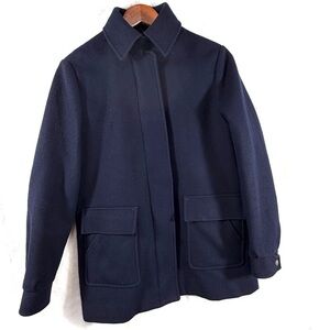 Nor’Wester Seattle Wool Field Jacket Navy Blue Red Plaid Lining Vintage size 10